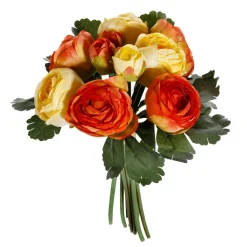 Bouquet Artificiel De Renoncules Rouges, Jaunes 16 X 16 X 24 Cm (l X L X H)-DecoWoerner Online