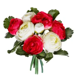 Bouquet Artificiel De Renoncules Rouges, Blanches 16 X 16 X 24 Cm (l X L X H)-DecoWoerner Hot