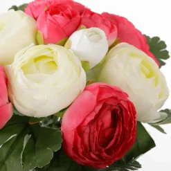 Bouquet Artificiel De Renoncules Rouges, Blanches 16 X 16 X 24 Cm (l X L X H)-DecoWoerner Hot
