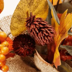 Bouquet D'automne Artificiel Dans Pot En Jupe 10 X 26 Cm /brun-DecoWoerner