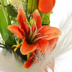 Bouquet De Fleurs Artificielles Tulipes Mélange , Blanc, Jaune 75 Cm-DecoWoerner