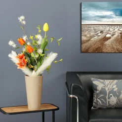 Bouquet De Fleurs Artificielles Tulipes Mélange , Blanc, Jaune 75 Cm-DecoWoerner