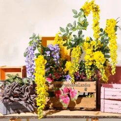 Branche Artificielle Wisteria Laburnum, 140 Cm, Violet-DecoWoerner Online