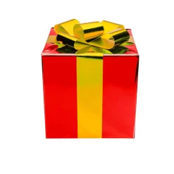 Cadeau De Noël 30 Cm Avec Ruban Doré-DecoWoerner Best