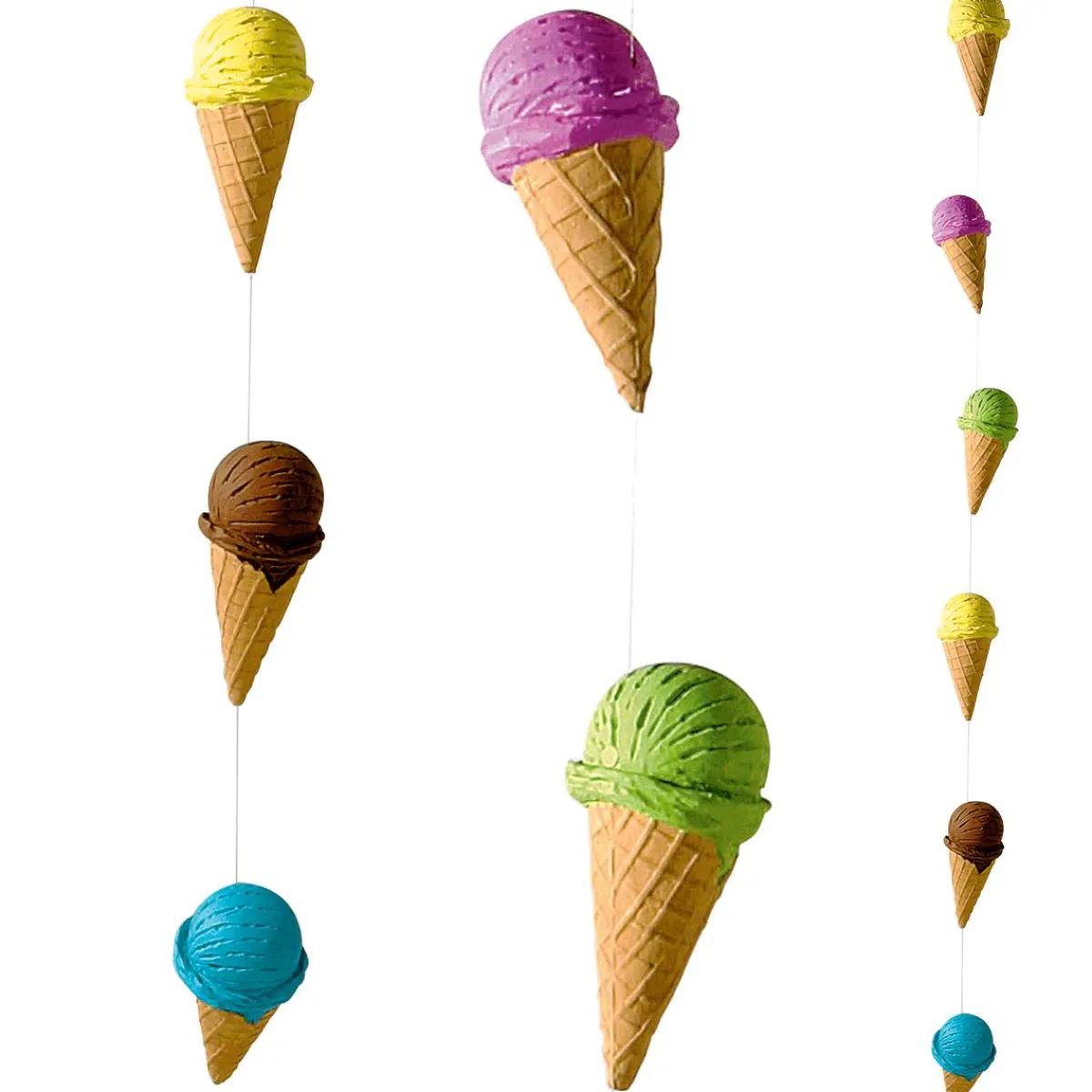 Chaîne Déco Cornet De Glace Aliment Factice 220 Cm-DecoWoerner Clearance