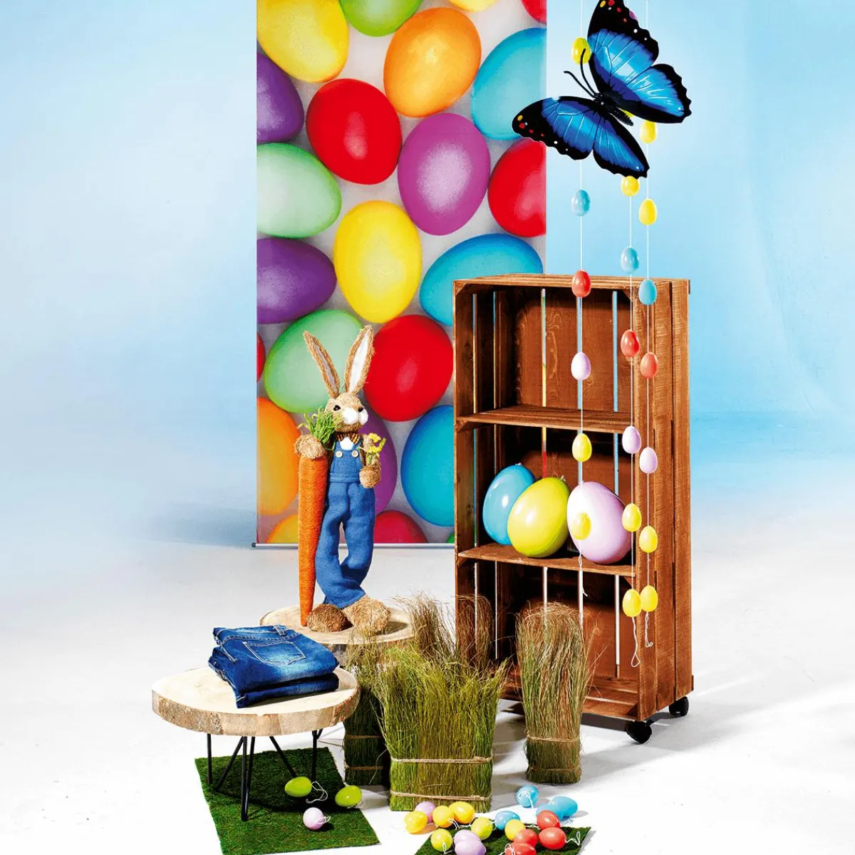 Chaîne D’œufs De Pâques Déco Unis Multicol. 160 Cm-DecoWoerner Clearance