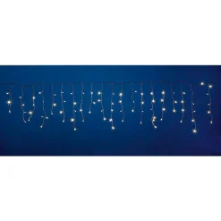 Chaîne Lumineuse Pluie Verglaçante 24 V Pour L’int., LED Chaude, Câble Blanc PVC, 200 X 100 Cm-DecoWoerner
