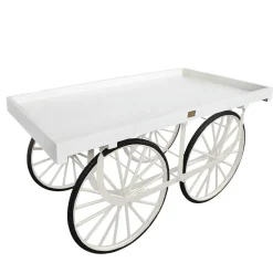 Chariot De Marché Blanc Avec Base Blanche-DecoWoerner Online