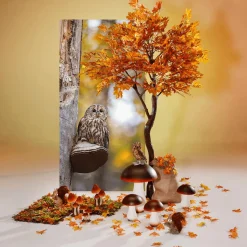 Chouette Assise Déco, Brune Haut. 31 Cm-DecoWoerner Discount