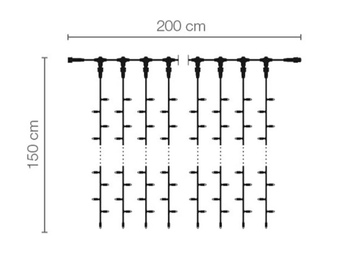 Cordon De Rechange Pour Rideau Lumineux Professionnel à LED Système IP67, 150 Cm-DecoWoerner New