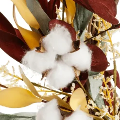 Couronne Décorative D'automne "coton-fleur-herbe" Ø 56 Cm-DecoWoerner New