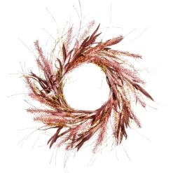 Couronne Décorative XXL D'automne Mélange D'herbe à Lampions Et D'eucalyptus Ø 70 Cm-DecoWoerner Outlet