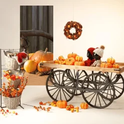 Couronne De Cônes D'automne Orange 38 Cm Ø-DecoWoerner New