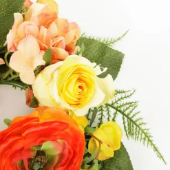 Couronne De Porte Artificielle Hortensia-rose-fleurs 30 Cm Ø-DecoWoerner