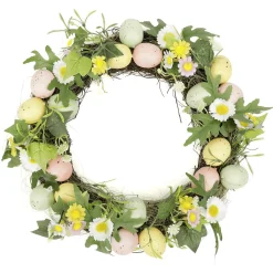Couronne D'œufs De Pâques Artificielle Dans Des Couleurs Pastel 32 Cm Ø-DecoWoerner Discount