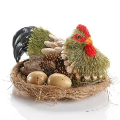 Déco Poule Sur Son Nid 23 Cm Ø, 16 Cm De Haut-DecoWoerner Clearance