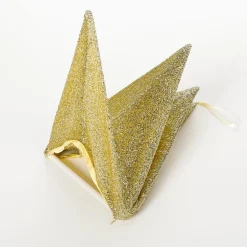Déco étoile Pliante Glitter Gold Avec Fermeture éclair, 40 Cm-DecoWoerner Discount