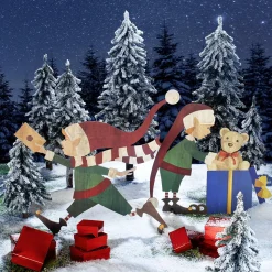Décor En Bois Elfe De Noël 95 X 87 Cm-DecoWoerner Best