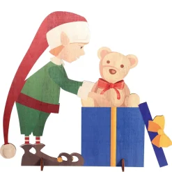 Décor En Bois Elfe De Noël 88 X 73 Cm-DecoWoerner Discount