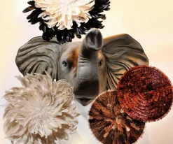 Décoration Murale En Plumes "Juju Hat" Auburn-DecoWoerner Sale