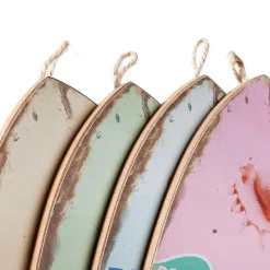 Décoration Murale Planche De Surf Rétro 4 Pièces, Pastel, 60 X 20 X 2 Cm-DecoWoerner Outlet