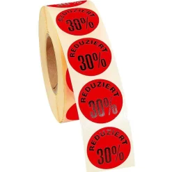 Etiquettes Promotionnelles 30%, 1000 Pces-DecoWoerner New