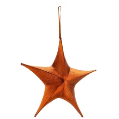 Etoile Décorative En Tissu Plié, Cuivre Métallisé, Avec Fermeture éclair-DecoWoerner Clearance