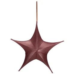 Etoile De Décoration Pliable En Tissu Bordeaux Rouge Avec Fermeture éclair, 40 Cm-DecoWoerner Hot