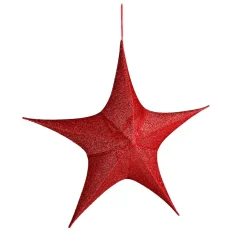 Etoile De Tissu Décoratif Pliable Glitter Avec Fermeture éclair, 40 Cm-DecoWoerner Best
