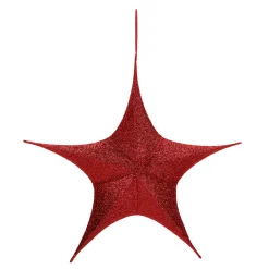 Etoile De Tissu Décoratif Pliable Glitter Avec Fermeture éclair, 40 Cm-DecoWoerner Best