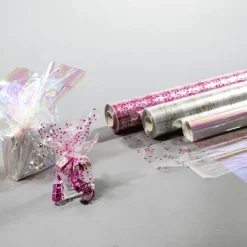 Feuille Synth. Cadeau Motif De Noël 70 Cm, 100 M-DecoWoerner Hot