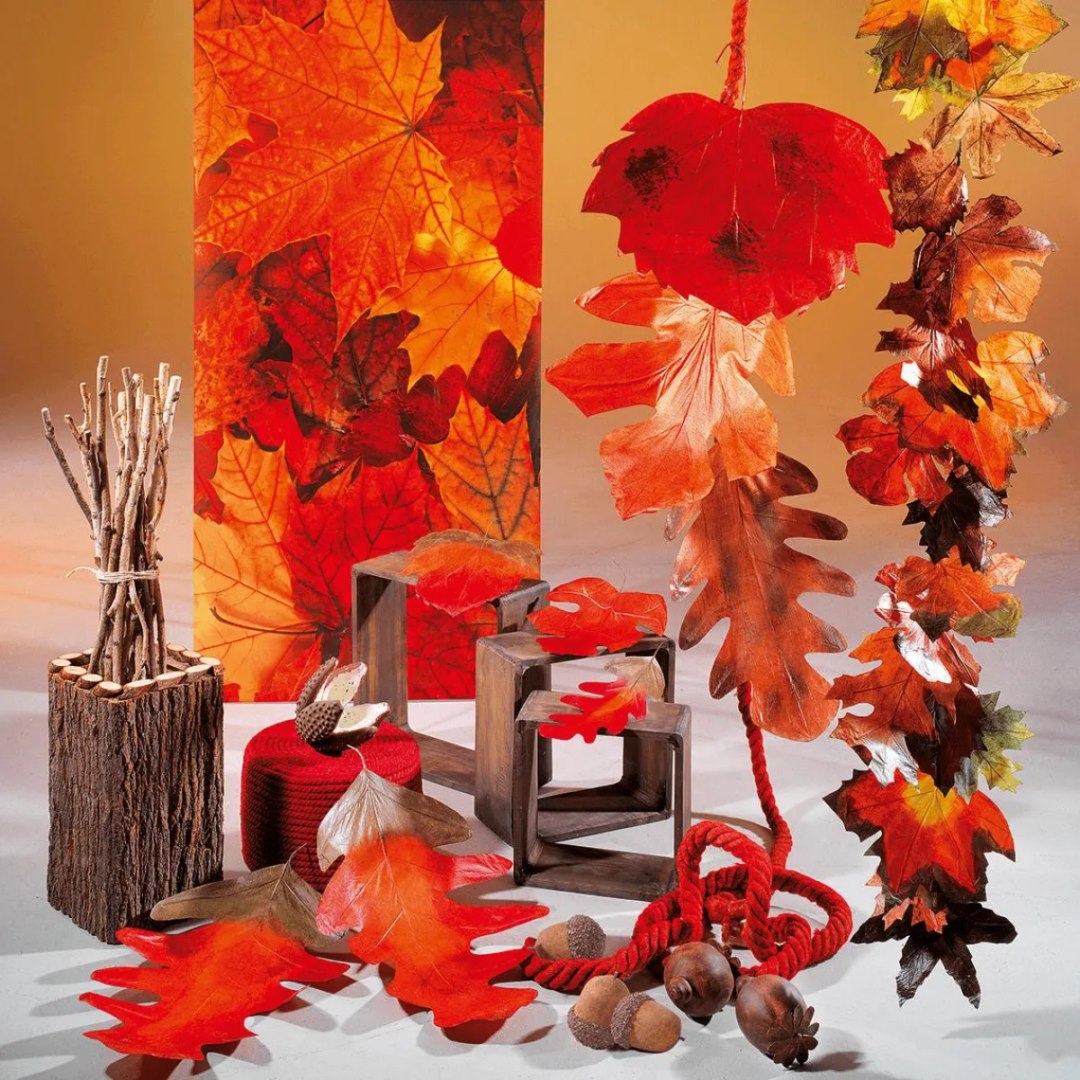 Feuilles D'automne Déco 80 Cm, 3 Pces-DecoWoerner Sale