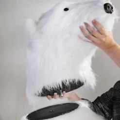Figure Animale Grandeur Nature D'un Ours Polaire, Haut. 190 Cm-DecoWoerner New