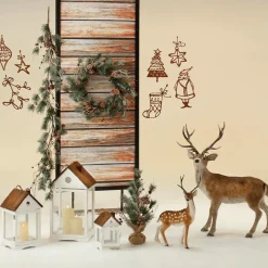 Figurine Décorative Cerf Animal Avec Bois 27 X 18 X 56 Cm-DecoWoerner Online