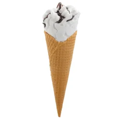 Glace Molle En Gaufrette Avec Sauce Au Chocolat - Alimentaire Factice 22 Cm-DecoWoerner Best