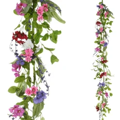 Guirlande De Fleurs Des Champs Artificielle Vigne Rose Violette 158 Cm-DecoWoerner