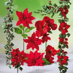 Guirlande De Poinsettias Artificiels 180 Cm-DecoWoerner Clearance