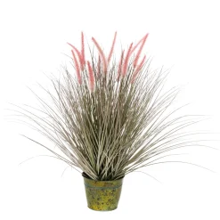 Herbe Artificielle à Queue De Renard En Pot De Zinc 70 Cm De Haut-DecoWoerner Outlet