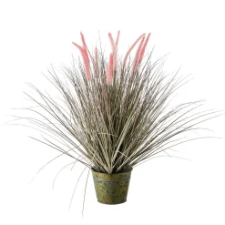 Herbe Artificielle à Queue De Renard En Pot De Zinc 70 Cm De Haut-DecoWoerner Outlet