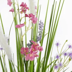 Herbe Artificielle Décorative Avec Fleurs s 65 Cm-DecoWoerner Discount