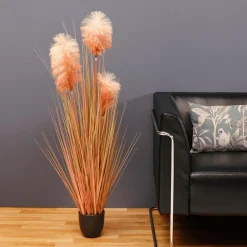 Herbe De La Pampa Décorative Teintée Dans Un Pot Noir 117 Cm-DecoWoerner
