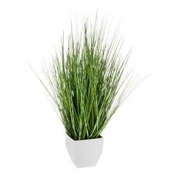 Herbe Zébrée Décorative En Pot Blanc 50 Cm-DecoWoerner New