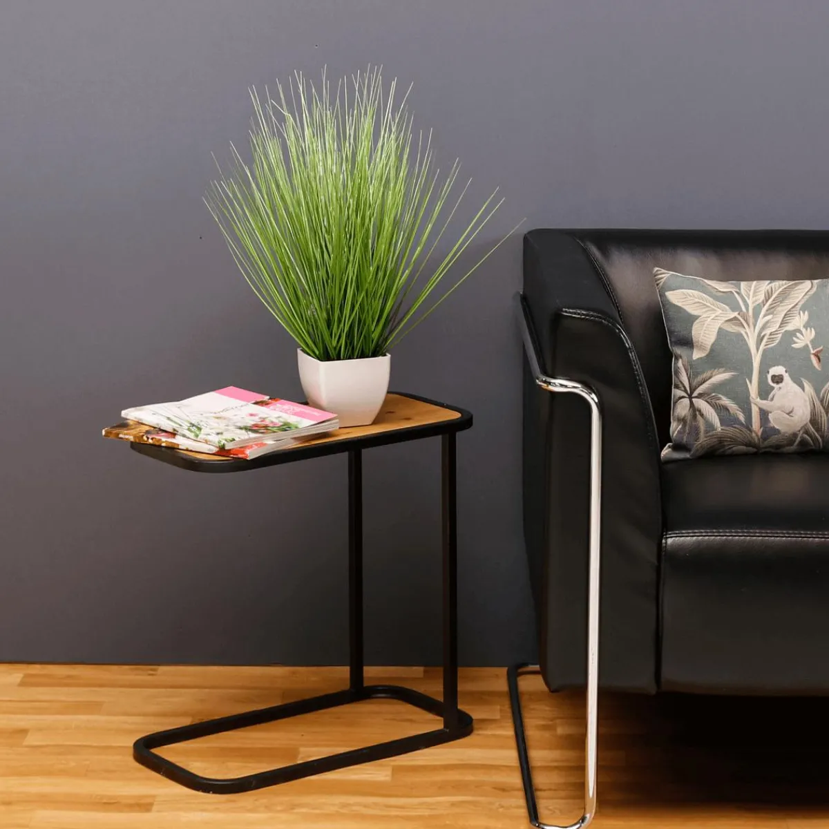 Herbe Zébrée Décorative En Pot Blanc 50 Cm-DecoWoerner New