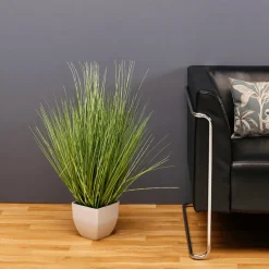 Herbe Zébrée Décorative En Pot Blanc 78 Cm-DecoWoerner New