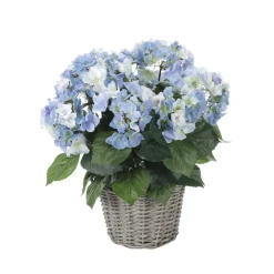 Hortensias Artificiels Dans Un Panier 44 Cm-DecoWoerner New