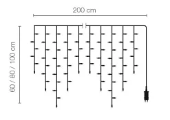 Icicle Light à LED 24 V Pour L’ext., 152 LED, 200 X 100 Cm-DecoWoerner Outlet