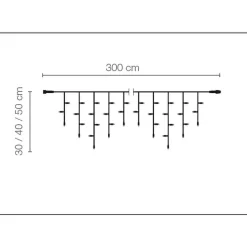Icicle-Light Professionnel à LED Système IP44, 114 LED, 300 X 50 Cm, Sans Cable-DecoWoerner Outlet