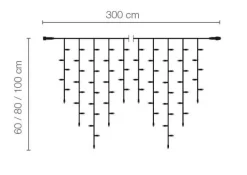 Icicle-Light Professionnel à LED Système IP67, 228 LED, 300 X 100 Cm, Sans Cable-DecoWoerner New
