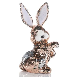 Lapin De Pâques Décoratif Avec Paillettes Réversibles Cuivre Et , 21 Cm-DecoWoerner Best