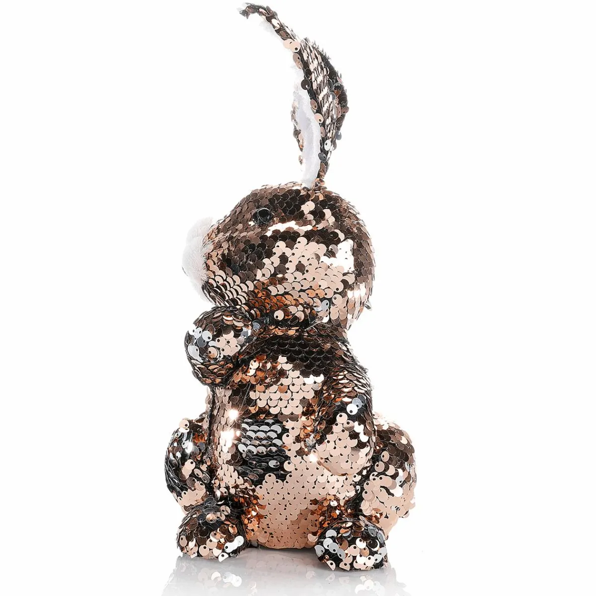 Lapin De Pâques Décoratif Avec Paillettes Réversibles Cuivre Et , 21 Cm-DecoWoerner Best